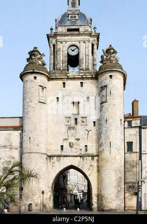 Gate under La Grosse Horloge (Town Clock), La Rochelle, Poitou Charentes, France Stock Photo