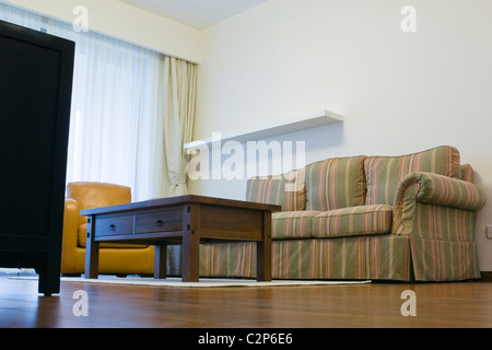 living room with furnitures, low angle view Stock Photo