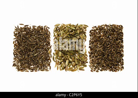 Cumin ,Fennel and Aniseeds Stock Photo