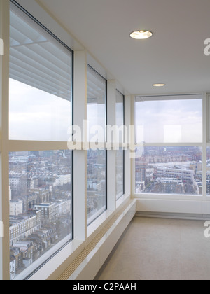 Flat interior - window with city views Stock Photo