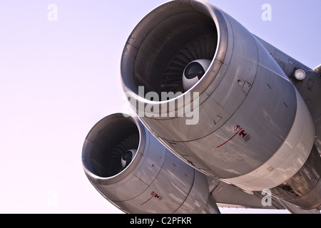 Detail view of a jet plane engine Stock Photo