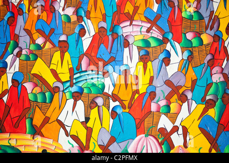 Haitian art paintings, Port-au-Prince, Haiti, by H Jackson Stock Photo ...