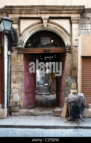 An old gate in the Islamic Cairo - Lower Egypt Stock Photo