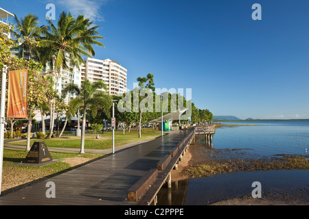 View along the Esplanade boardwalk. Cairns, Queensland, Australia Stock Photo