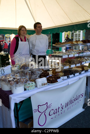 People and Tourists visiting the Ramsbottom Chocolate Festival, April, 2011, Lancashire UK Stock Photo