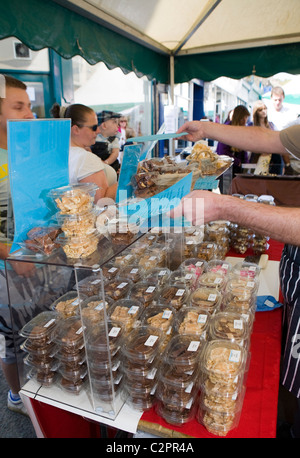 People and Tourists visiting the Ramsbottom Chocolate Festival, April, 2011, Lancashire UK Stock Photo