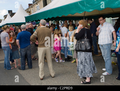 People and Tourists visiting the Ramsbottom Chocolate Festival, April, 2011, Lancashire UK Stock Photo