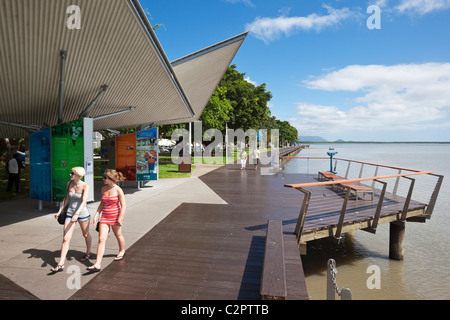 View along the Esplanade boardwalk. Cairns, Queensland, Australia Stock Photo