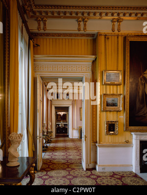 Apsley House. View from the Yellow Drawing Room looking through doorway towards the Dining Room. Stock Photo