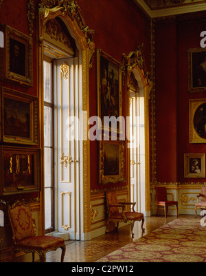 Apsley House. View of two of the windows in the Waterloo Gallery. Stock Photo