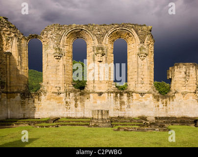 Byland Abbey. View of the east elevation. Stock Photo