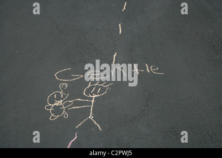 Child's Chalk Drawing Stock Photo