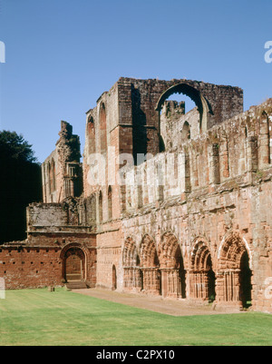 Furness Abbey. View of five arches along the east wall. Stock Photo
