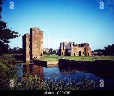 Kirby Muxloe Castle. Exterior view of castle and moat. Stock Photo