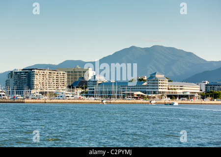 The Marlin Marina with city skyline in background. Cairns, Queensland, Australia Stock Photo