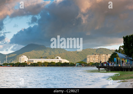 View along Esplanade to The Pier. Cairns, Queensland, Australia Stock Photo