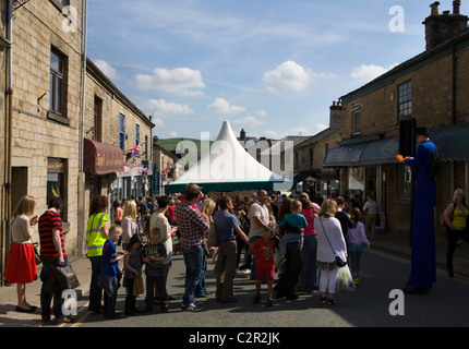 People and Tourists visiting the Ramsbottom Chocolate Festival, April, 2011, Lancashire UK Stock Photo