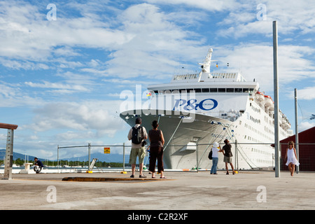 Cruise ship moored at the Cairns Cruise Liner Terminal. Trinity Wharf, Cairns, Queensland, Australia Stock Photo