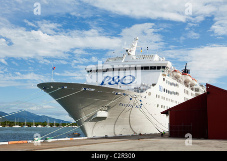 Cruise ship moored at the Cairns Cruise Liner Terminal. Trinity Wharf, Cairns, Queensland, Australia Stock Photo