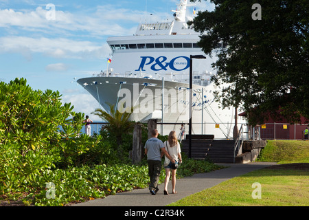 Cruise ship moored at the Cairns Cruise Liner Terminal. Trinity Wharf, Cairns, Queensland, Australia Stock Photo