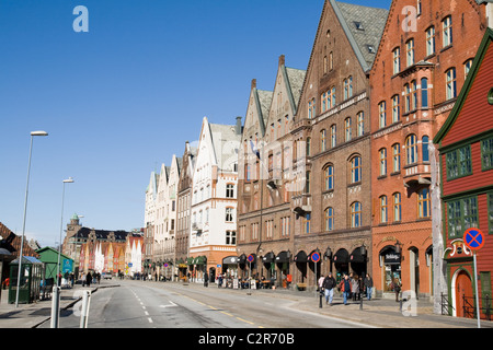 Winter in bryggen, Bergen - Norway Stock Photo