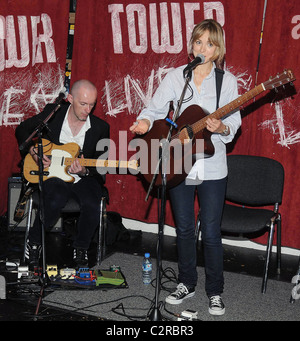 Irish singer Gemma Hayes sings tracks from her new album'Hollow of Morning' at Tower Records, supported by Joe Chester on Stock Photo