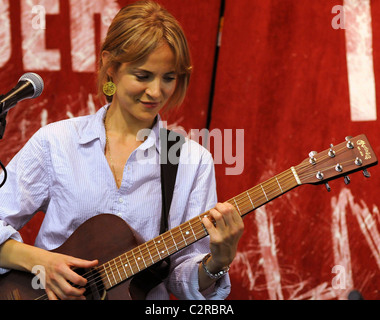 Irish singer Gemma Hayes sings tracks from her new album'Hollow of Morning' at Tower Records Dublin, Ireland - 09.05.08 ** ** Stock Photo