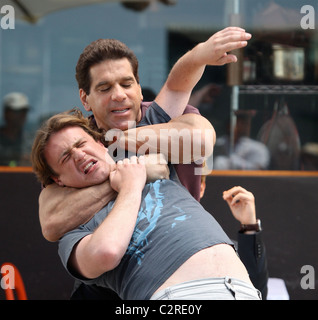 Lou Ferrigno and Jason Segel on the set of the new film 'I Love You, Man' Los Angeles, California - 28.05.08 /Apega/Agent47 Stock Photo