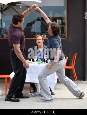 Lou Ferrigno, Rob Huebel and Jason Segel on the set of the new film 'I Love You, Man' Los Angeles, California - 28.05.08 Stock Photo