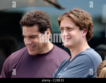 Lou Ferrigno and Jason Segel on the set of the new film 'I Love You, Man' Los Angeles, California - 28.05.08 /Apega/Agent47 Stock Photo