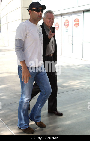 Jon Voight and son James Haven Voight Celebrities leaving Staples Centre after Game 3 of the NBA finals between LA Lakers and Stock Photo