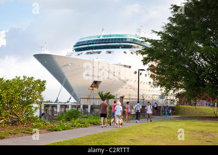 Cruise ship anchored at Trinity Wharf. Cairns, Queensland, Australia Stock Photo