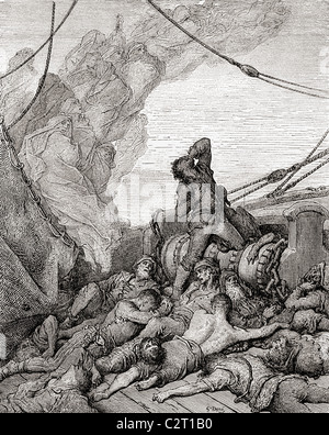 After the original drawing by Gustave Dore for The Rime of the Ancient Mariner. Stock Photo