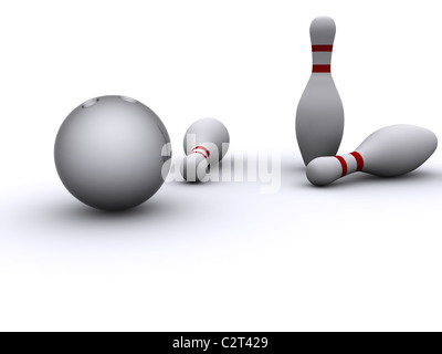 bowling pins. 3d Stock Photo