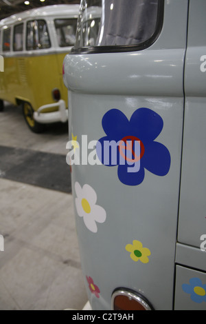 The interior of a customised VW camper van Stock Photo - Alamy