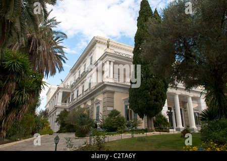 Corfu, Greece. October. The Achilleio or The Achillion Palace. Front. Stock Photo