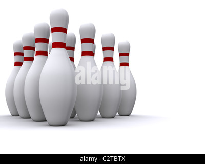 bowling pins. 3d Stock Photo