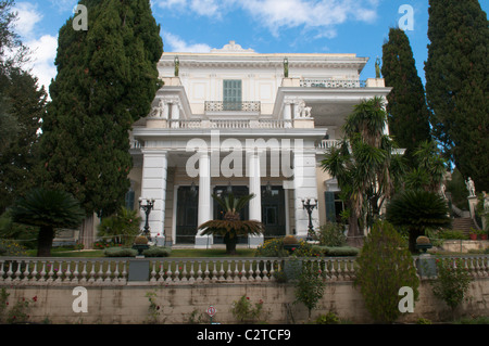 Corfu, Greece. October. The Achilleio or The Achillion Palace. Front. Stock Photo