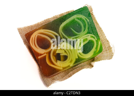 bar of soap. bath lifestyle on white Stock Photo