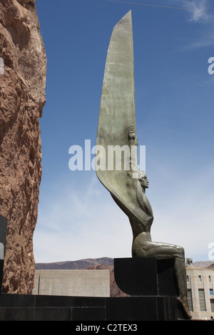 STATUE AT HOOVER DAM Stock Photo