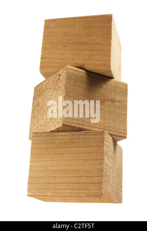 Stack of blank wooden cubes isolated on white Stock Photo - Alamy