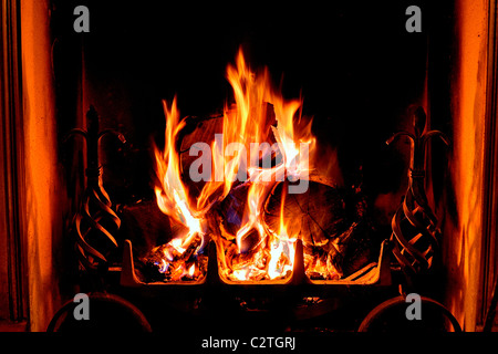 Roaring fire Stock Photo