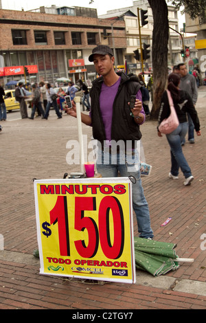 cel Phone Rental by the minute in Bogota colombia Stock Photo