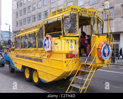 London Duck amphibious vehicle DUKW, Thames, Vauxhall, London Stock