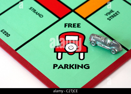 O Carro De Corrida Na Praça Free Parking Para O Jogo Monopoly