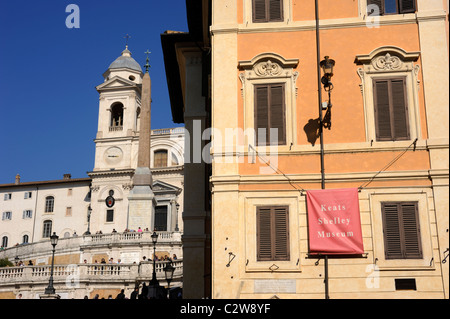 Italy, Rome, Piazza di Spagna, Keats Shelley Museum and Spanish Steps Stock Photo