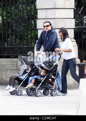 Conrad Gallagher and Candice Gallagher Irish chef out and about with his wife and children Dublin, Ireland - 25.06.08 ** ** Stock Photo