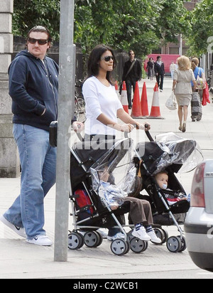 Conrad Gallagher and Candice Gallagher Irish chef out and about with his wife and children Dublin, Ireland - 25.06.08 ** ** Stock Photo