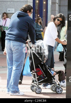 Conrad Gallagher and Candice Gallagher Irish chef out and about with his wife and children Dublin, Ireland - 25.06.08 ** ** Stock Photo