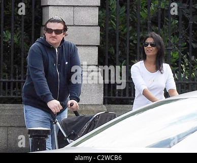 Conrad Gallagher and Candice Gallagher Irish chef out and about with his wife and children Dublin, Ireland - 25.06.08 ** ** Stock Photo